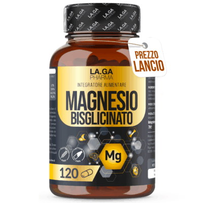 LA.GA Magnesio Bisglicinato – 120 Capsule con Vitamine B1, B5 e B6